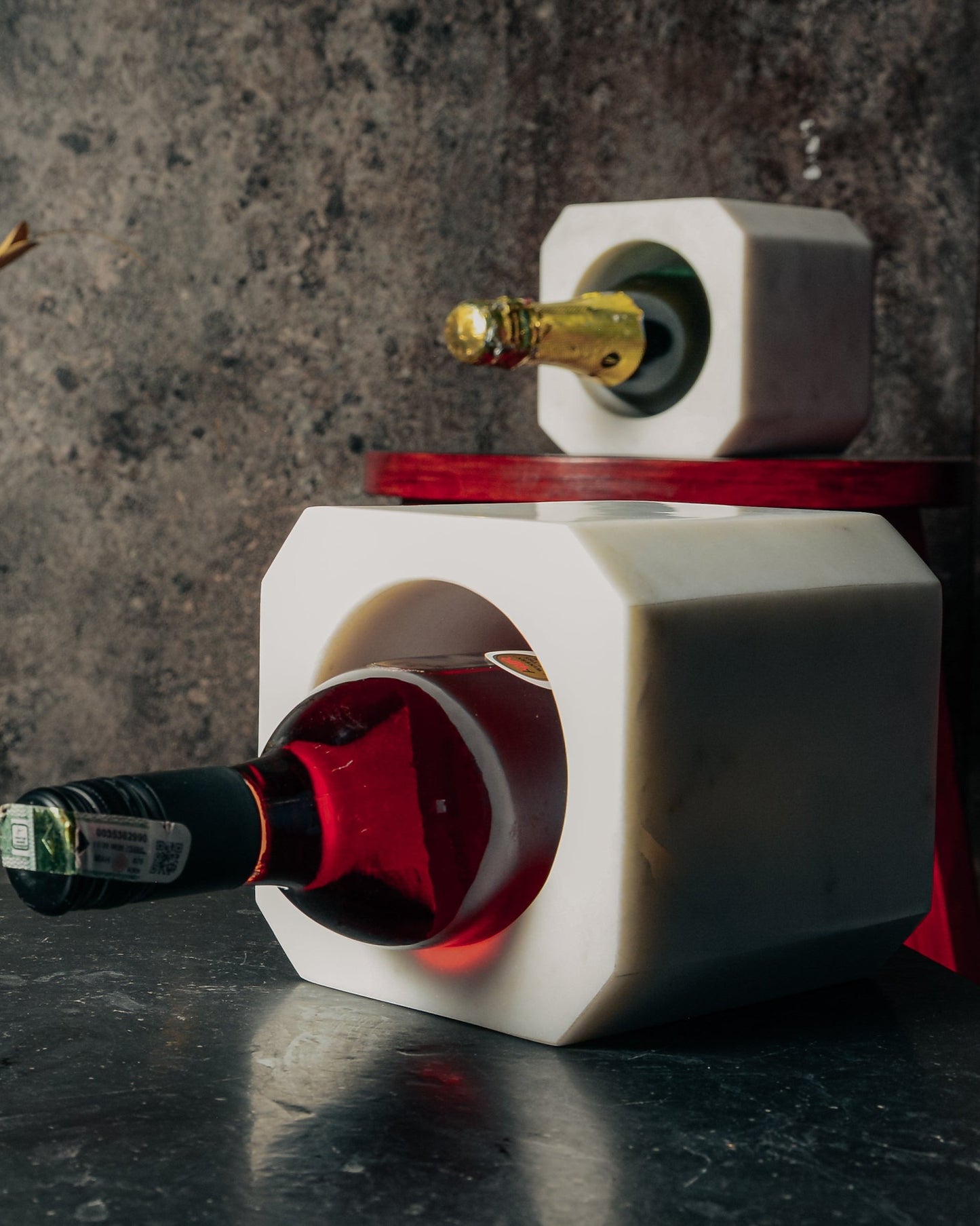 Square Marble Wine Bottle Holder