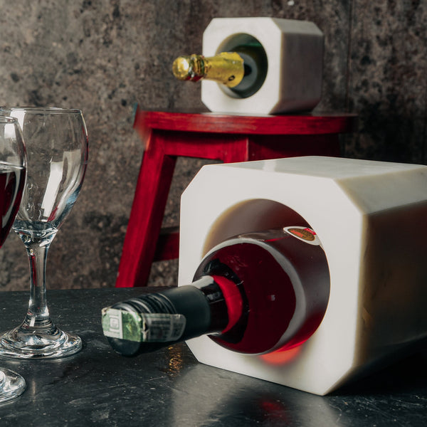 Paarkhi's Elegant Square Marble Wine Bottle Holder Online