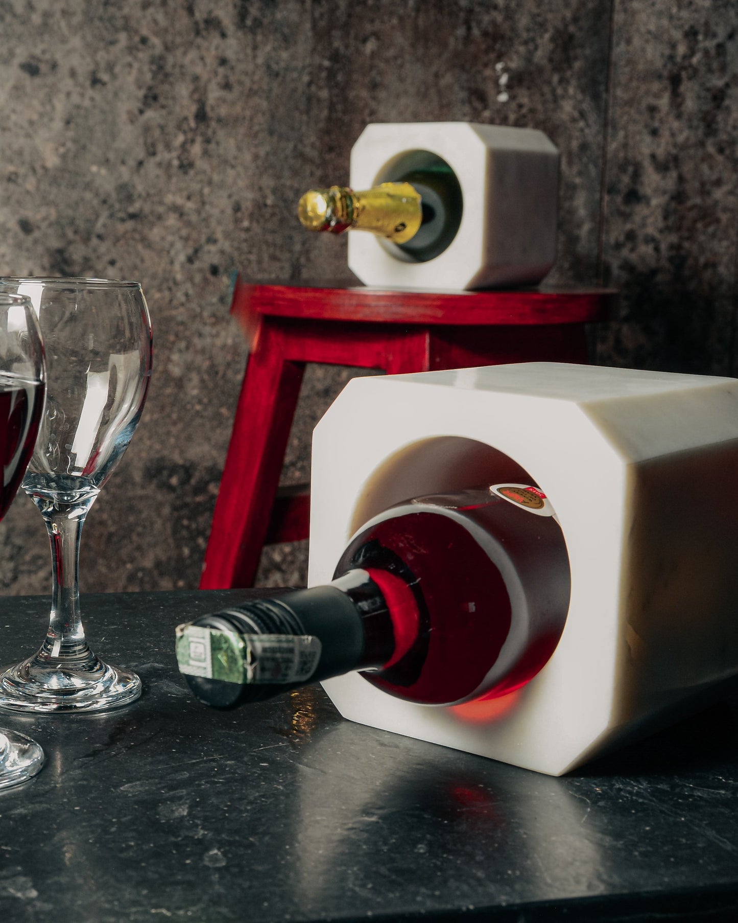 Paarkhi's Elegant Square Marble Wine Bottle Holder Online