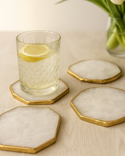 Quartz Coasters, White