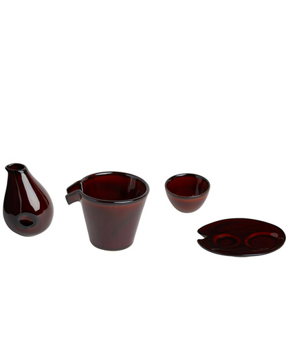 Sake set, Brown