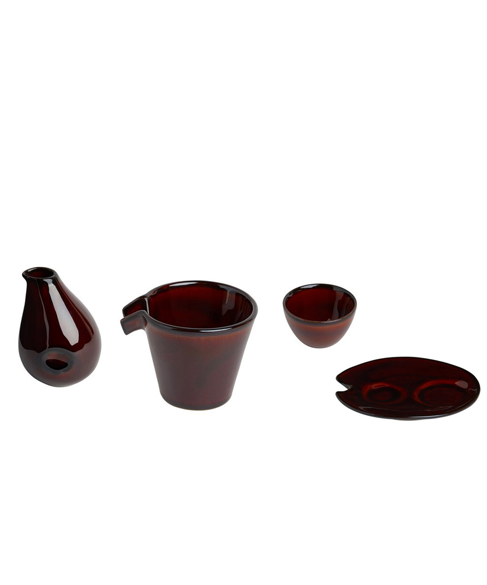 Sake set, Brown