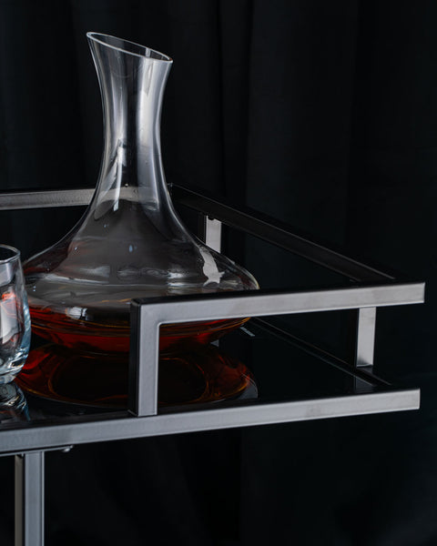Gilded Glass Trolley With Steel Framework