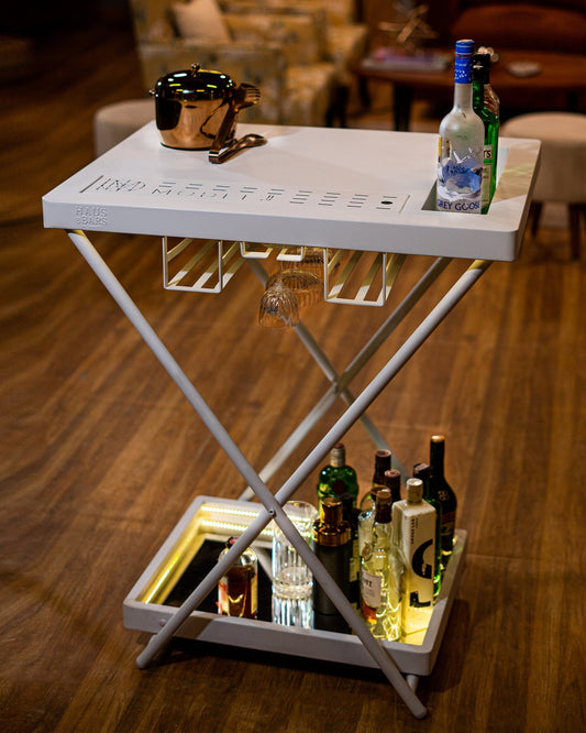 Matte White, Foldable Bar Table
