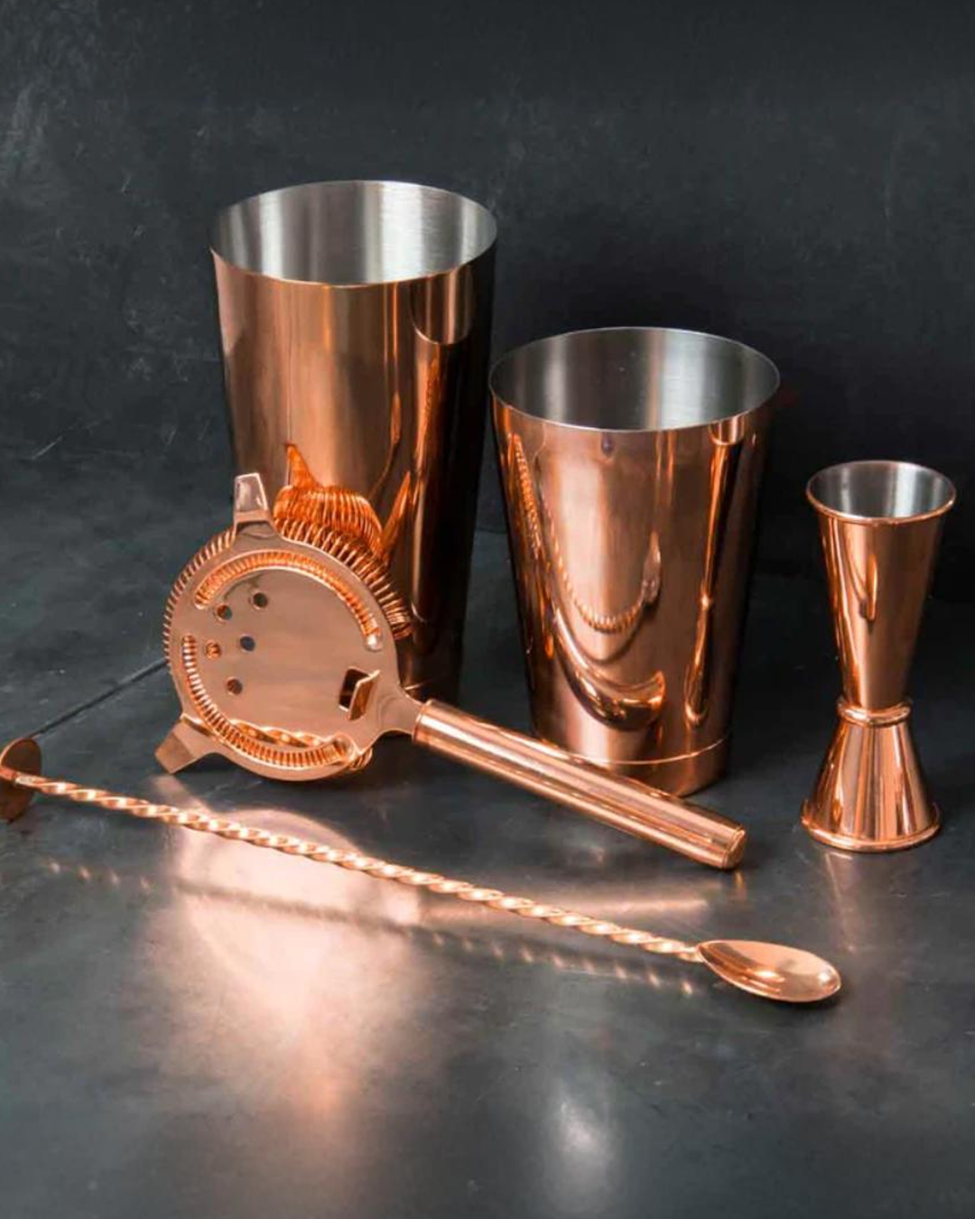 5pc Cocktail Set, Copper Plated