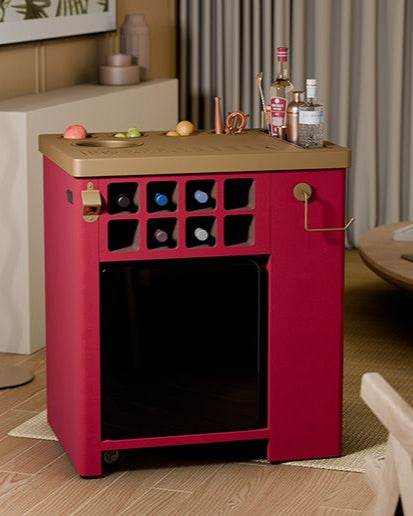 Model X Ruby Red Leather Wrap Bar