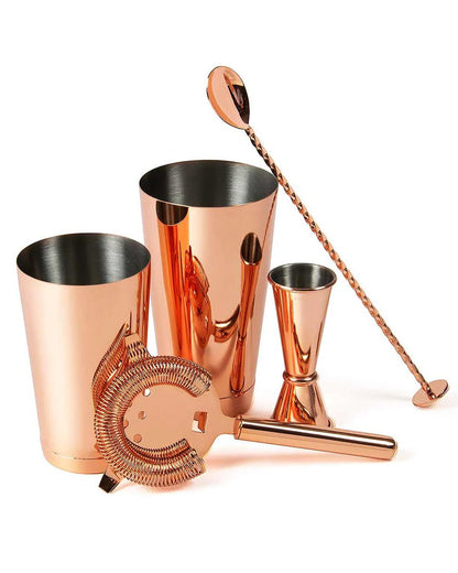 5pc Cocktail Set, Copper Plated