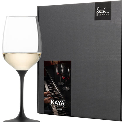 Kaya White Wine Glass, Black