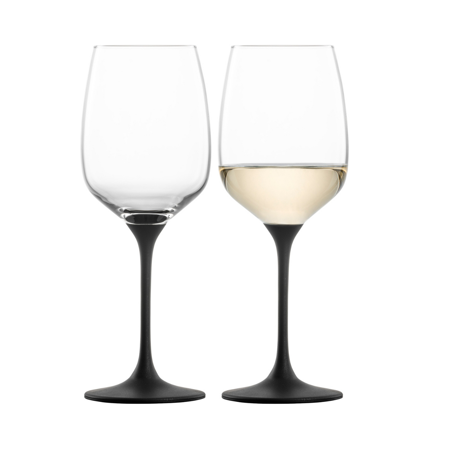 Kaya White Wine Glass, Black, Set of 2