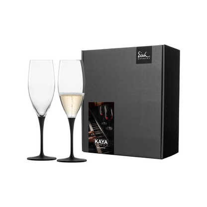 Kaya Champagne Glass, Black