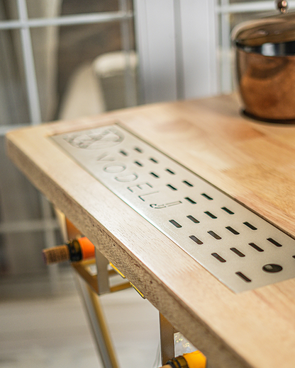 Model J - Matte Gold with Wooden top, Foldable Bar Table