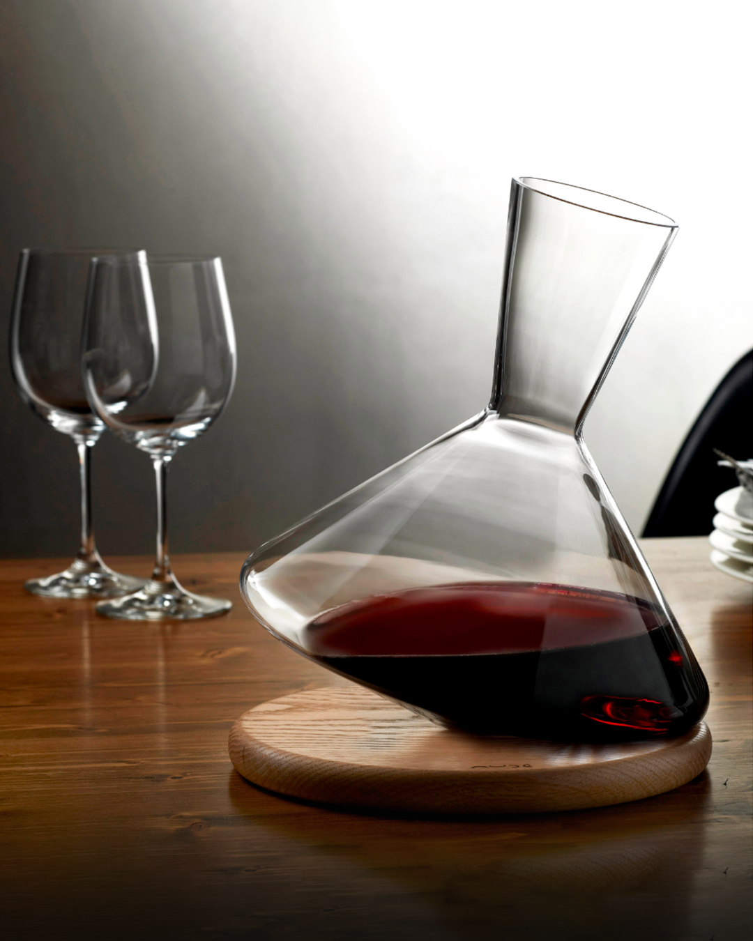 Balance Decanter With Wooden Base