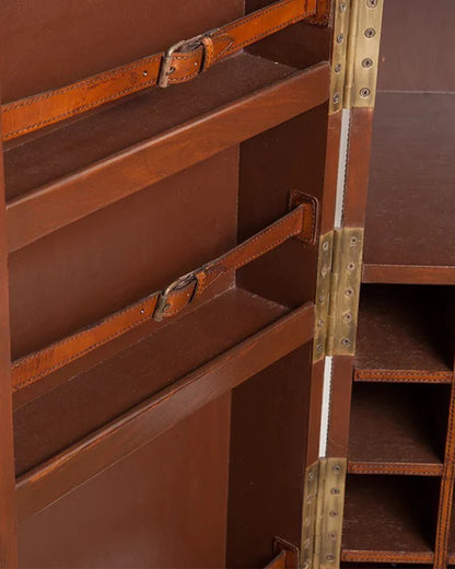 Shop Gold leaf's Leather Bar Cabinet (Brown) from TBC