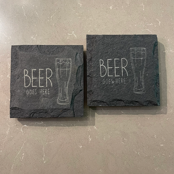 Paarkhi's Engraved Slate Coasters for Beer 