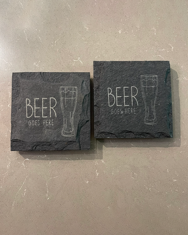 Paarkhi's Engraved Slate Coasters for Beer 