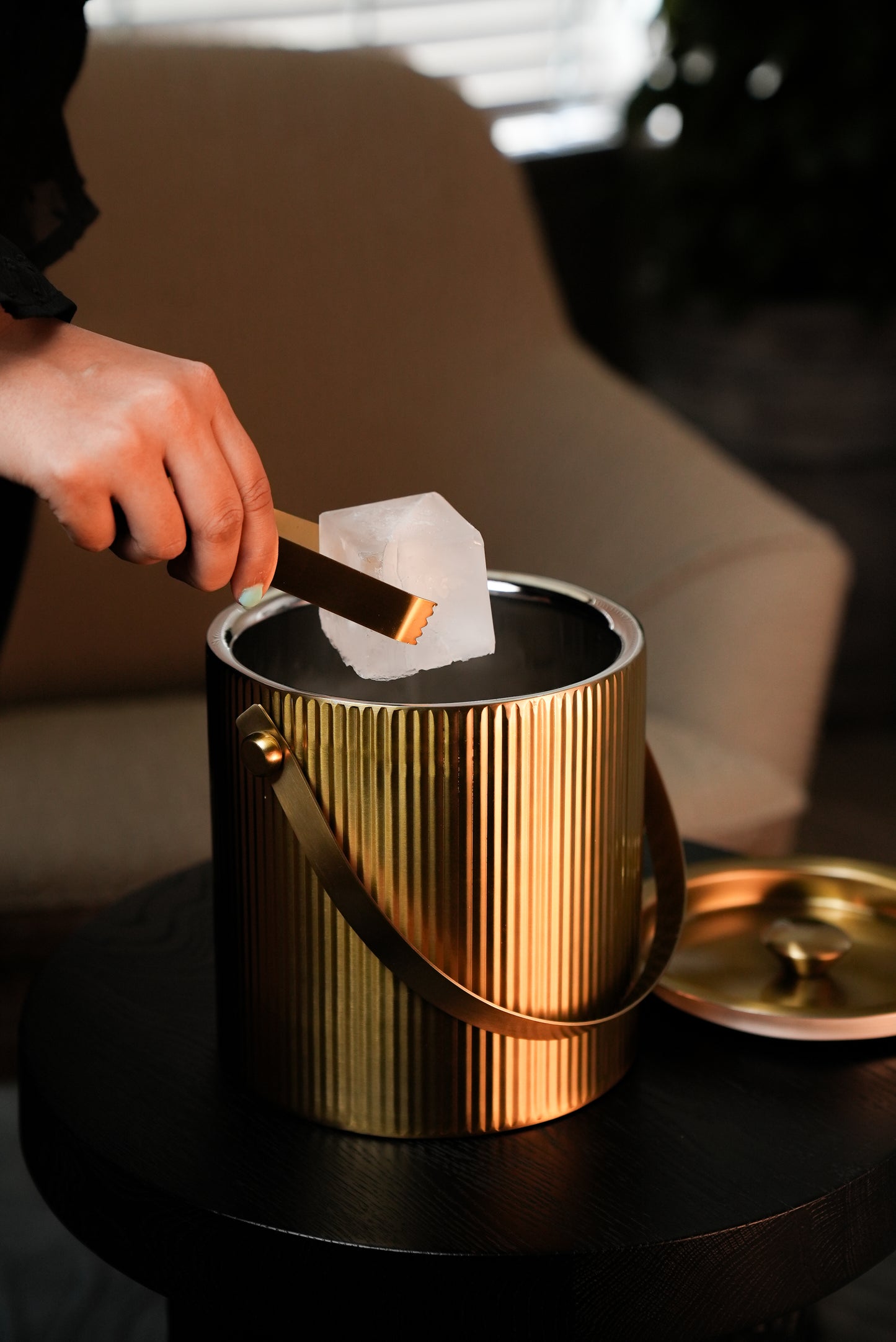 Fluted Ice Bucket, Gold