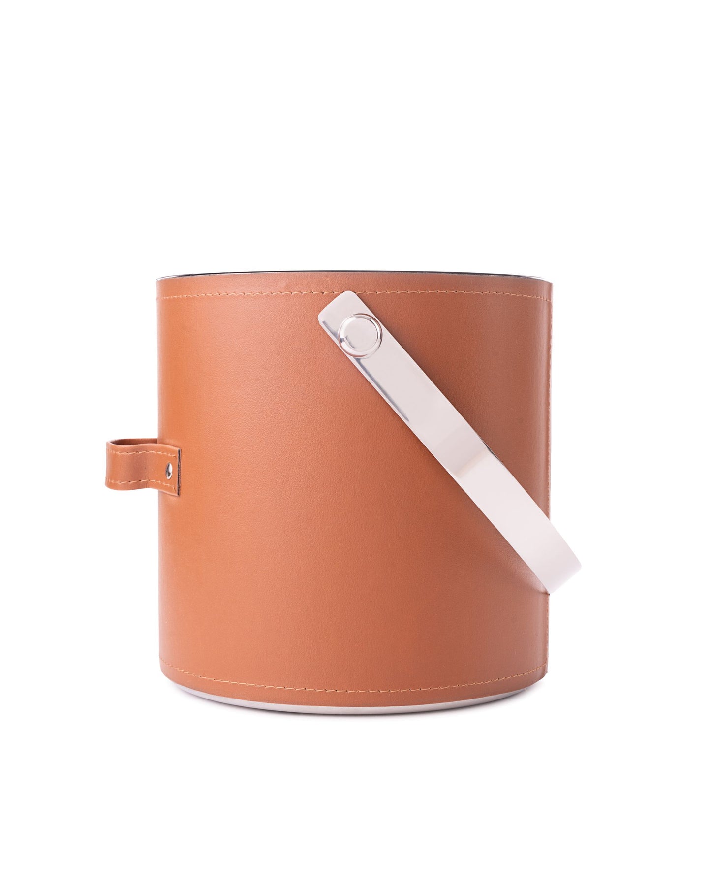 Faux Leather Ice Bucket, Tan