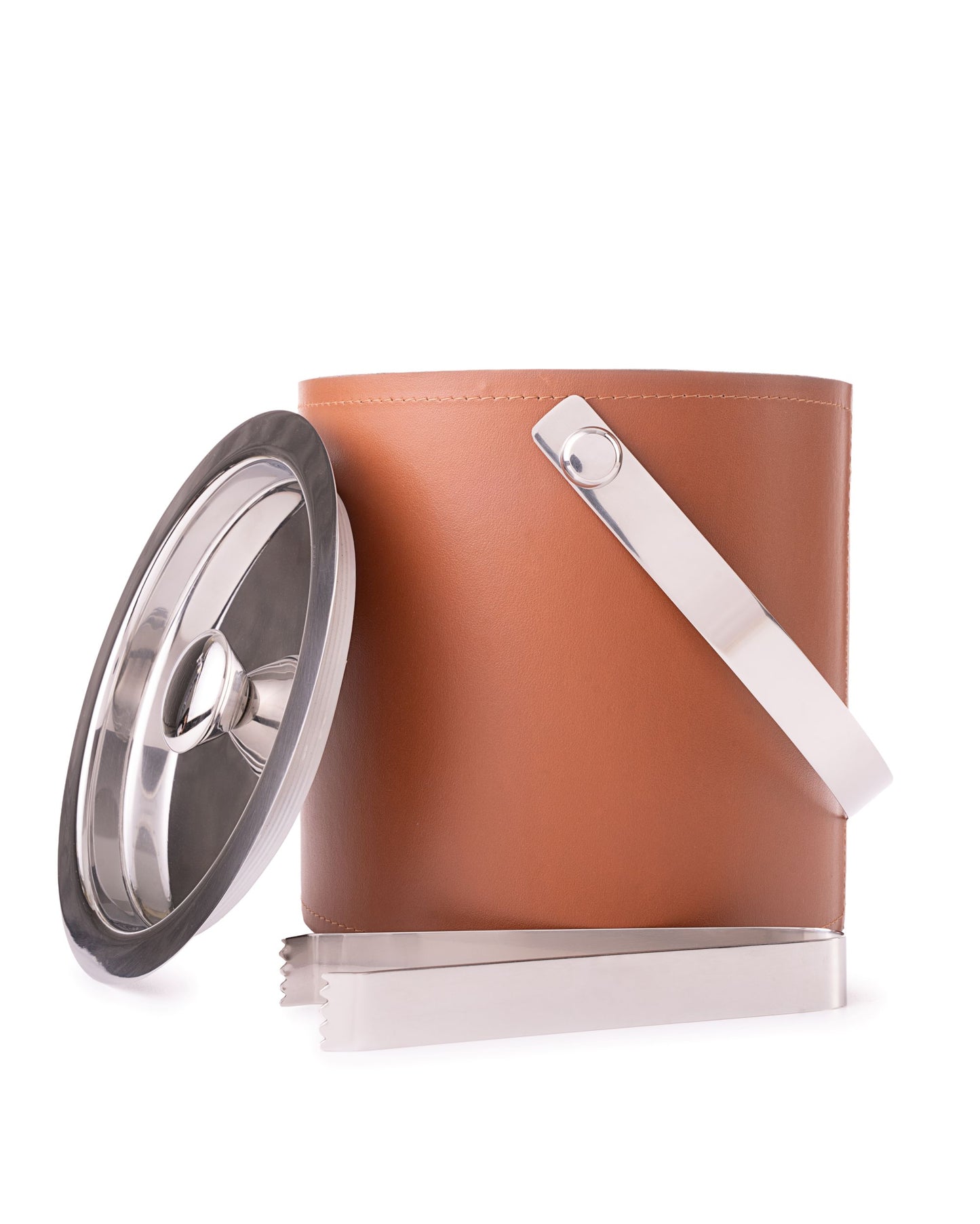 Faux Leather Ice Bucket, Tan