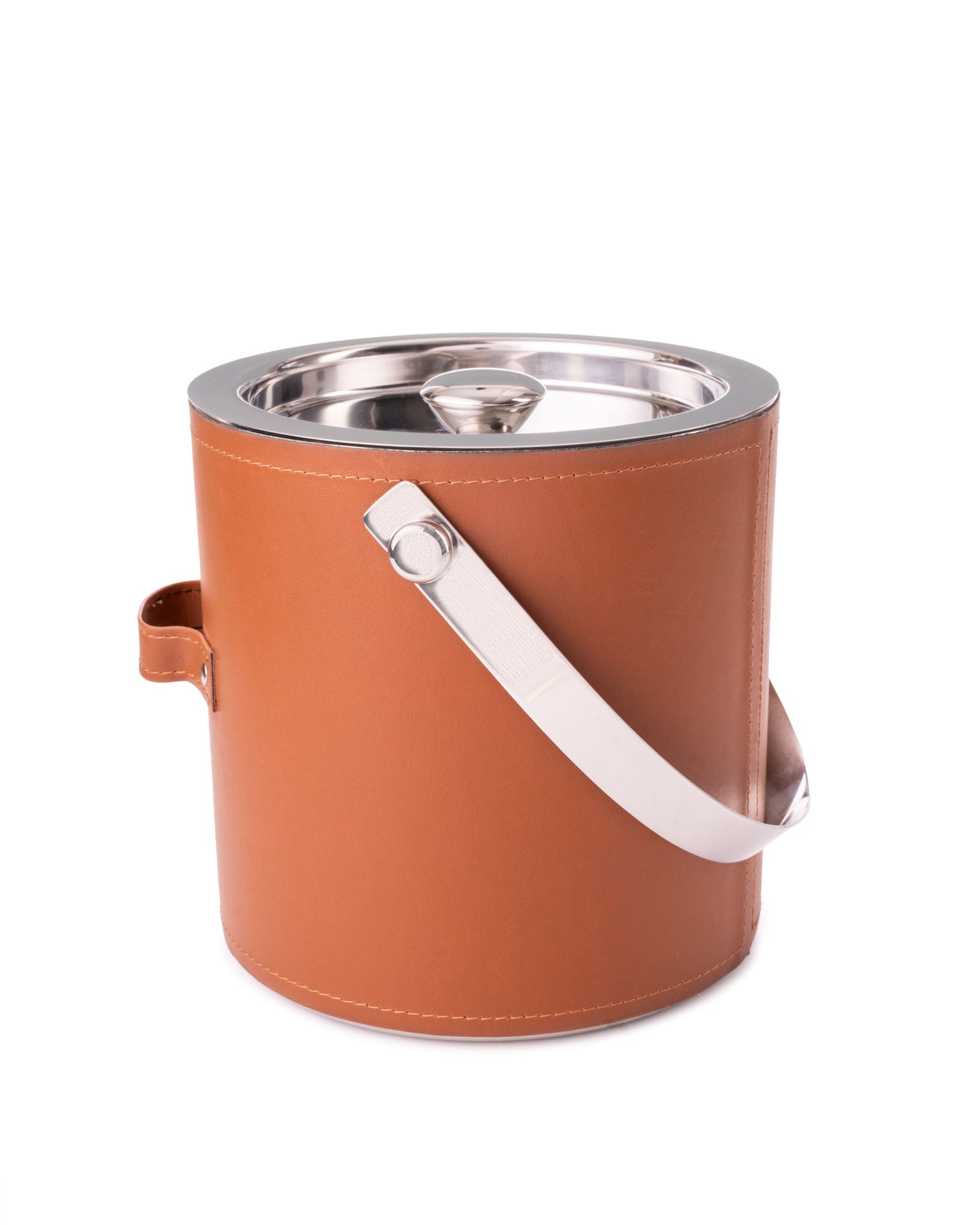 Faux Leather Ice Bucket, Tan