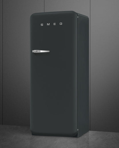 Free Standing Refrigerator- 50’s Style, Matte Black Velvet