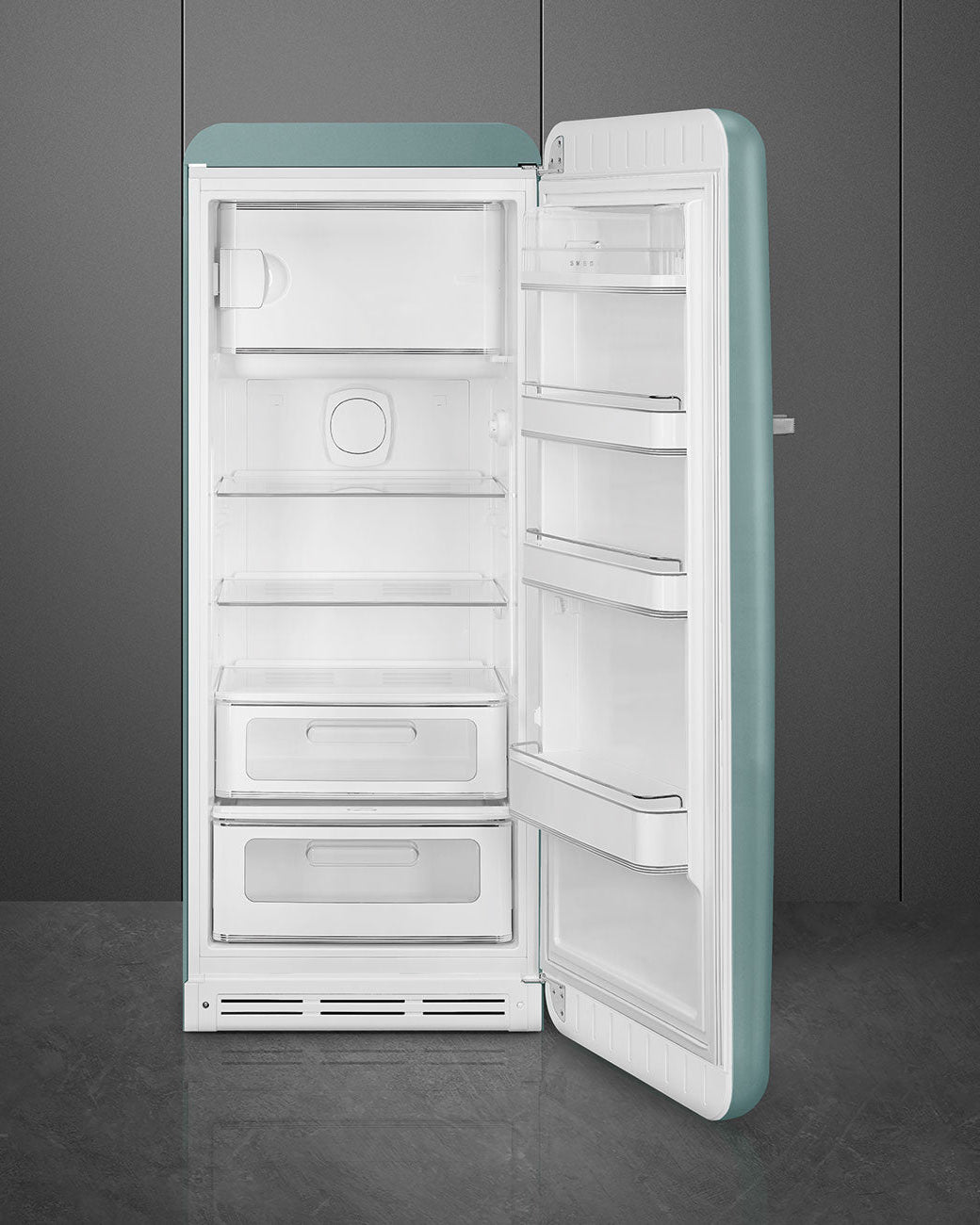 Free Standing Refrigerator- 50’s Style, Matte Emerald Green
