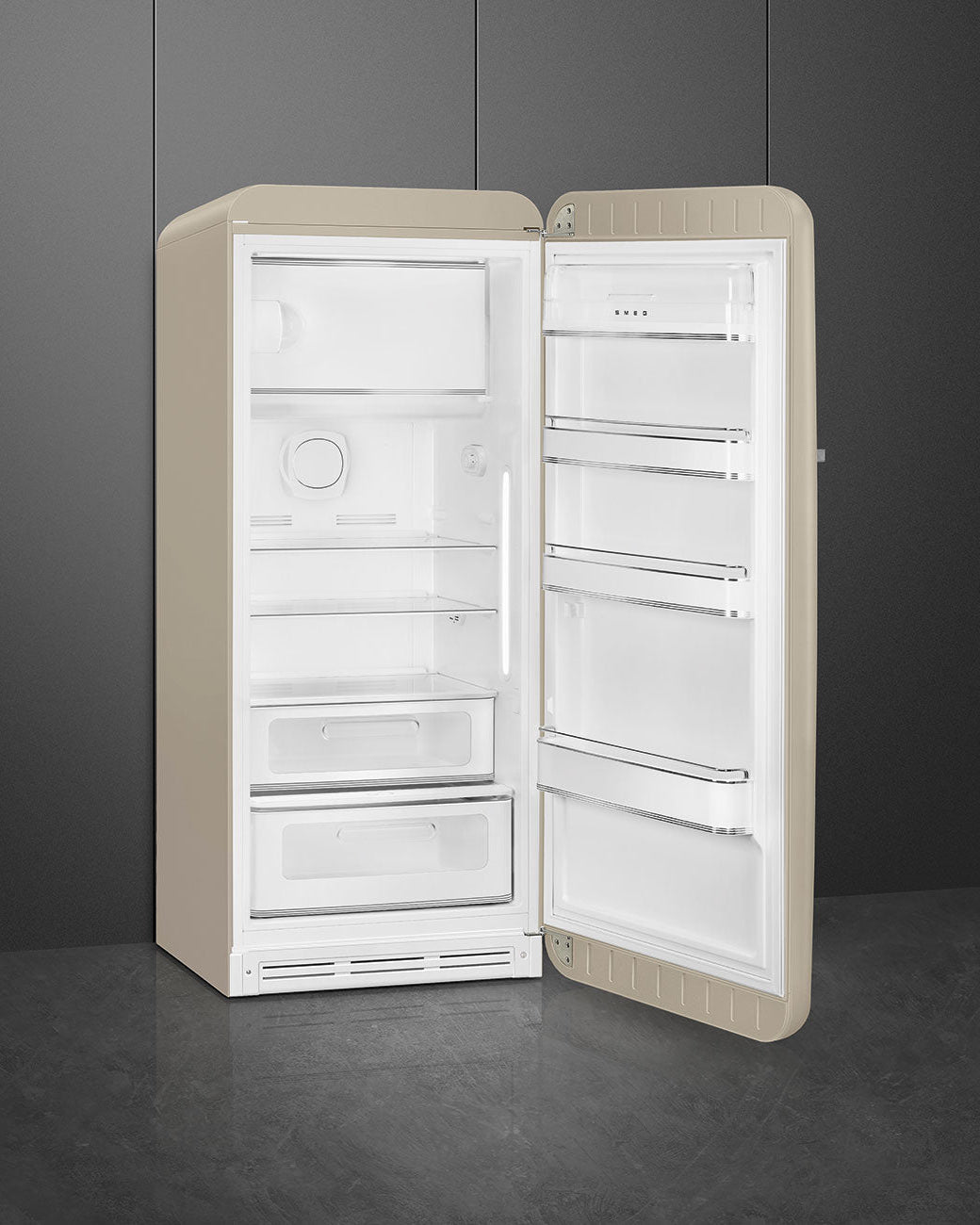 Free Standing Refrigerator- 50’s Style, Matte Perfect Pale