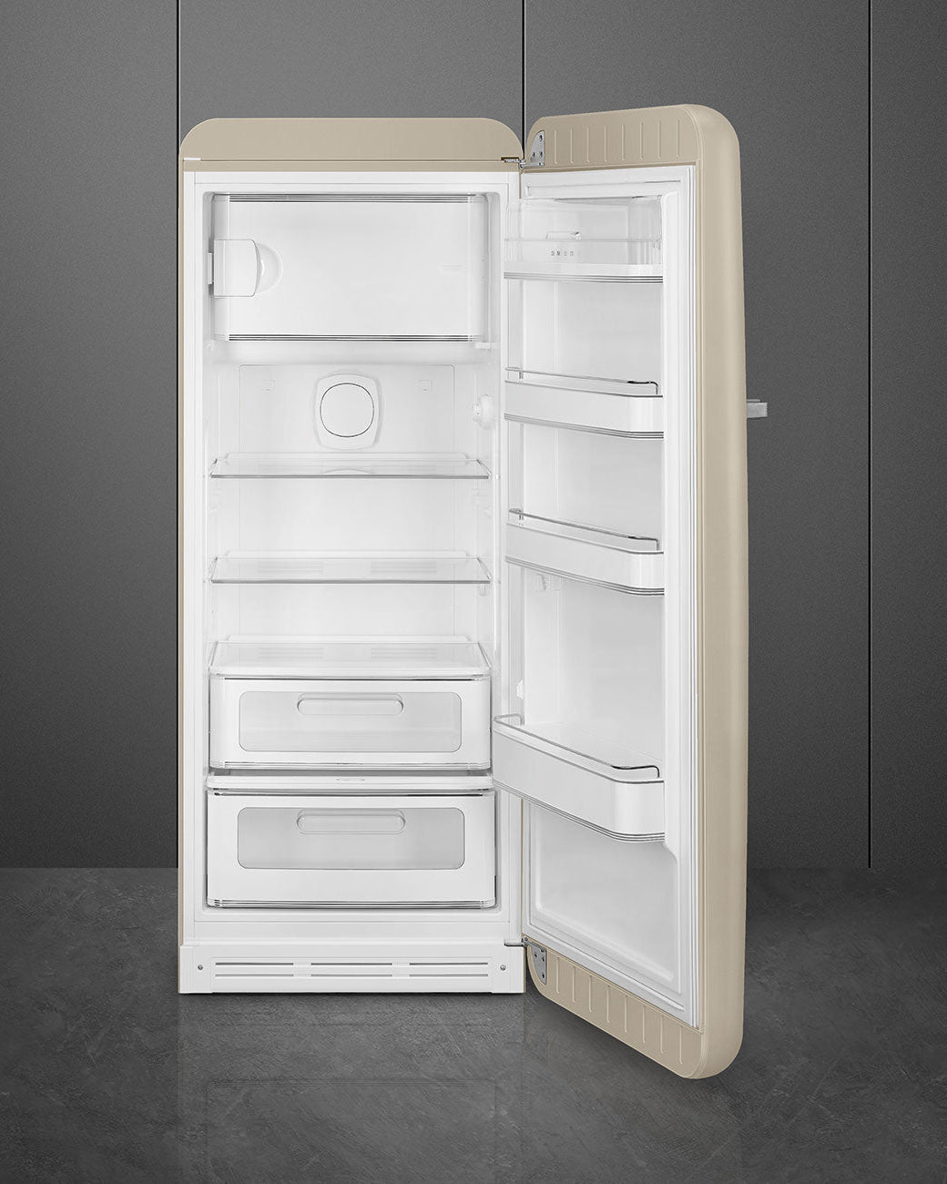 Free Standing Refrigerator- 50’s Style, Matte Perfect Pale