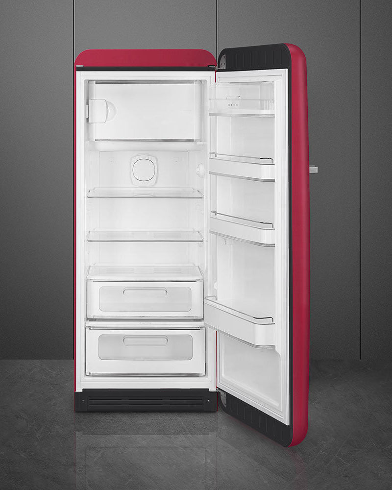 Free Standing Refrigerator- 50’s Style, Matte Ruby Red