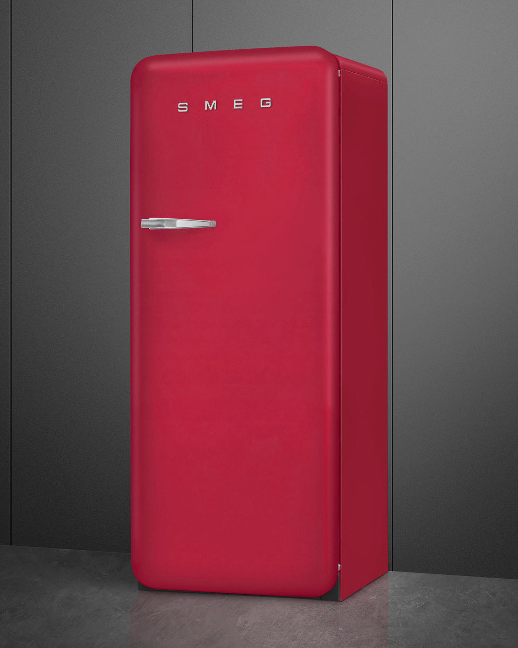 Free Standing Refrigerator- 50’s Style, Matte Ruby Red