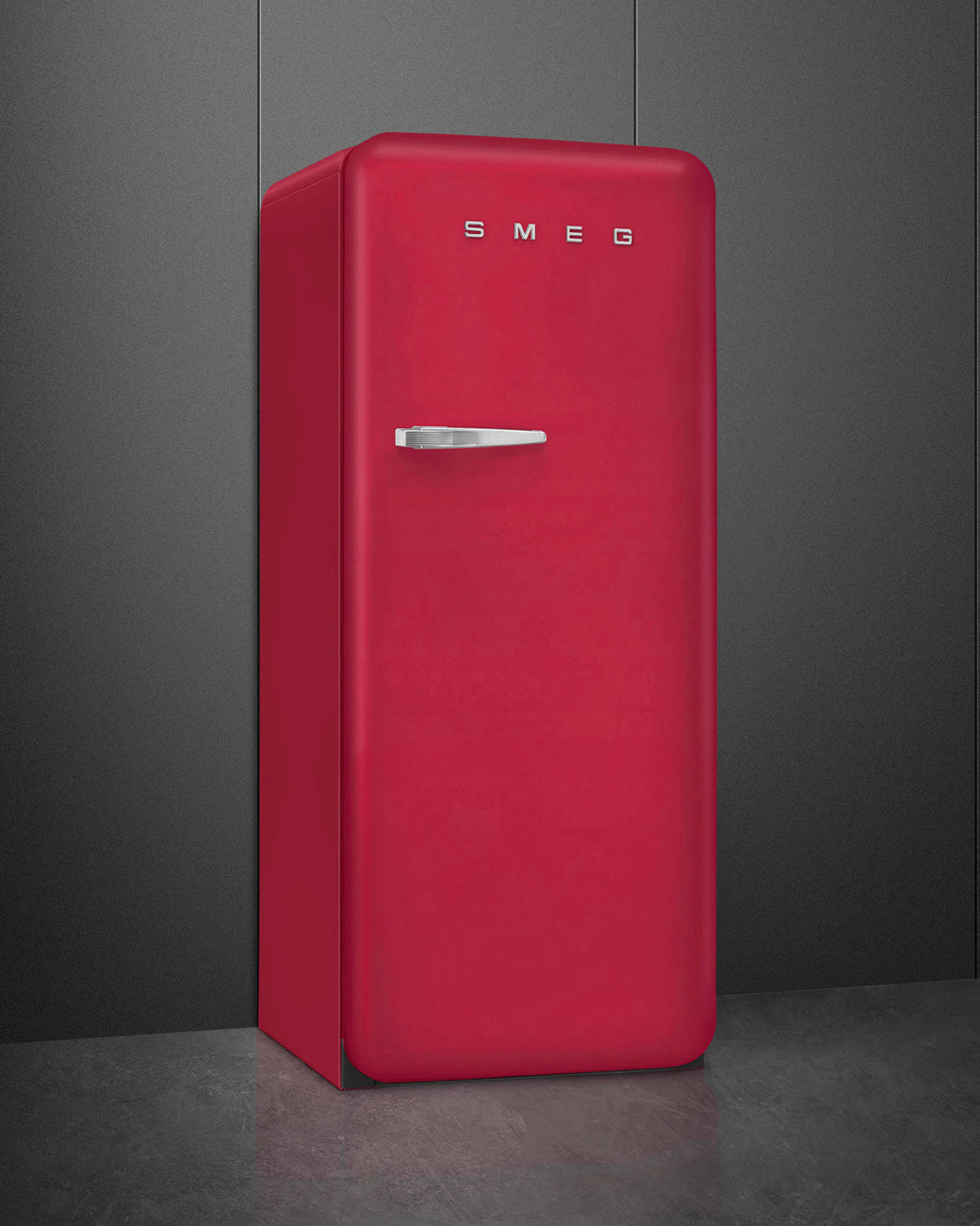 Free Standing Refrigerator- 50’s Style, Matte Ruby Red