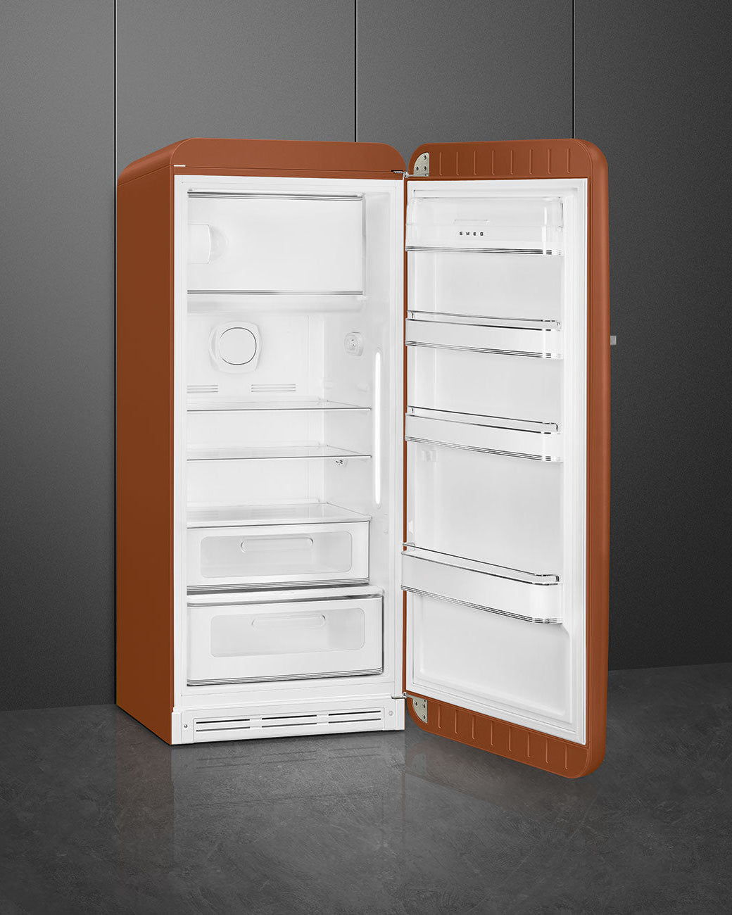 Free Standing Refrigerator- 50’s Style, Matte Rust