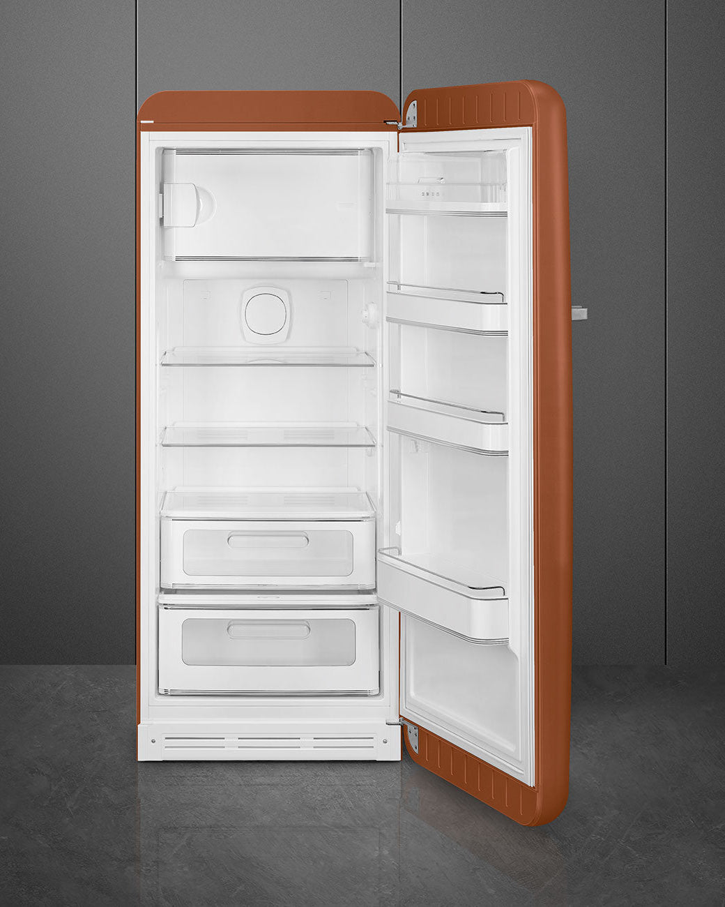 Free Standing Refrigerator- 50’s Style, Matte Rust