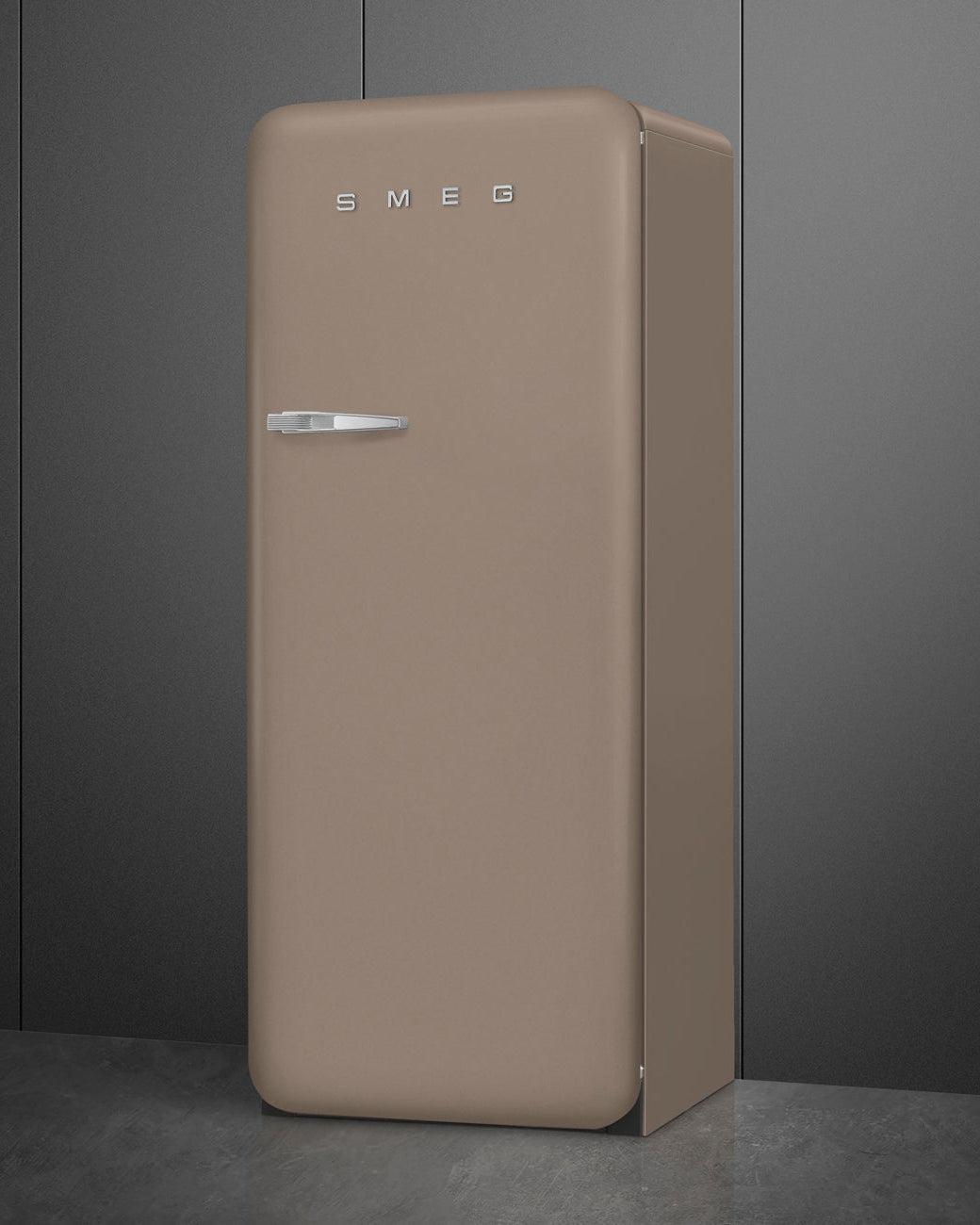 Free Standing Refrigerator- 50’s Style, Matte Taupe