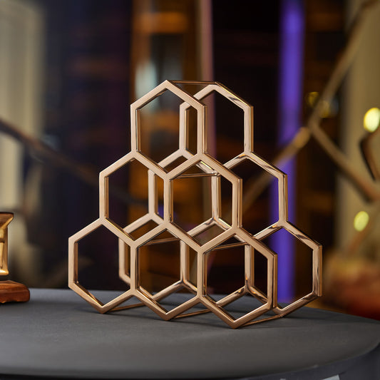 Honeycomb Wine Rack, Bronze