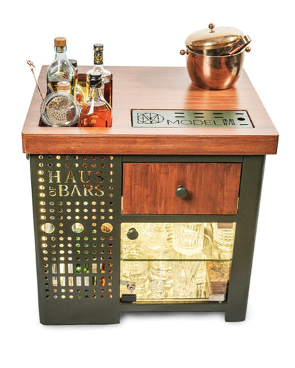 Model M Mini Bar - Royal Green Left Side Display Cabinet