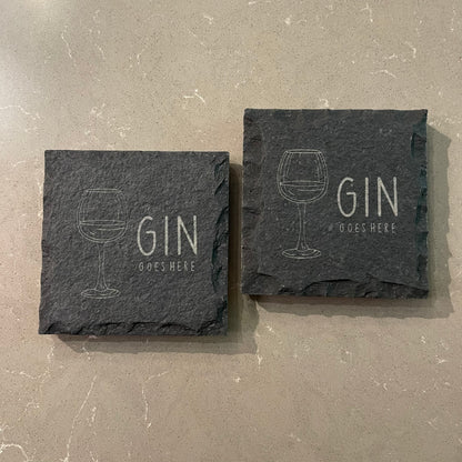 Engraved Slate Coaster, Gin