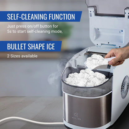 C01W Countertop Ice Machine, White