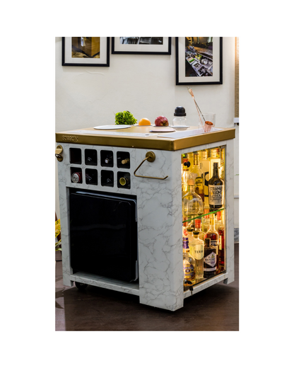 Model X Home Bar, Satvario Marble Vinyl