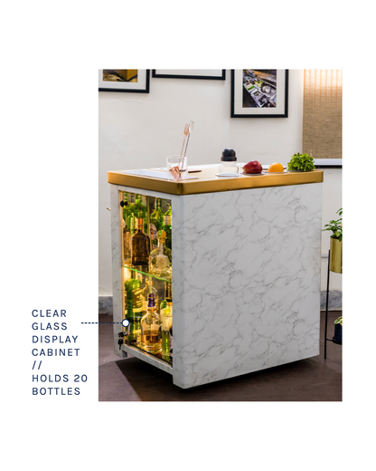 Model X Home Bar, Satvario Marble Vinyl