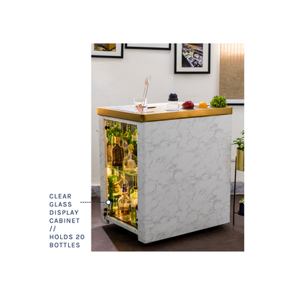 Model X Home Bar, Satvario Marble Vinyl