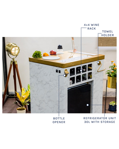 Model X Home Bar, Satvario Marble Vinyl