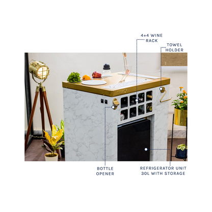 Model X Home Bar, Satvario Marble Vinyl