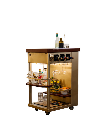 Model Y Bar Trolley, Gold Finish Metal Top