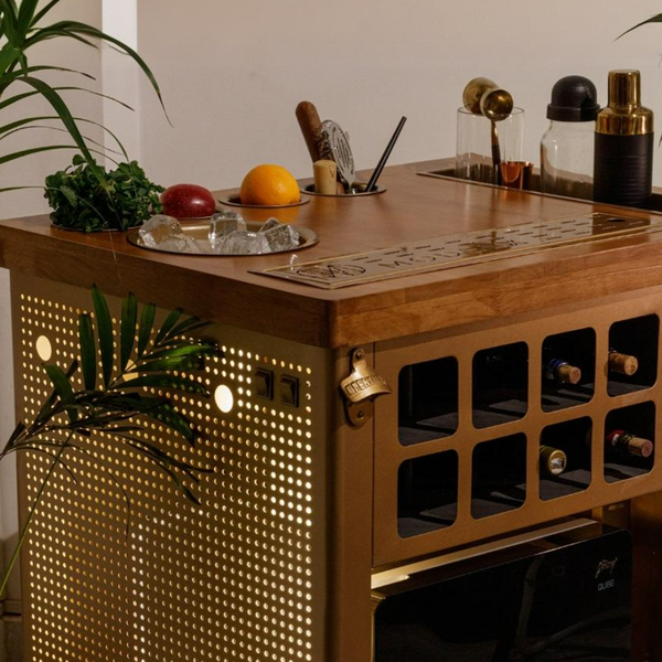 Gold Lattice & Wooden Top Finish Online