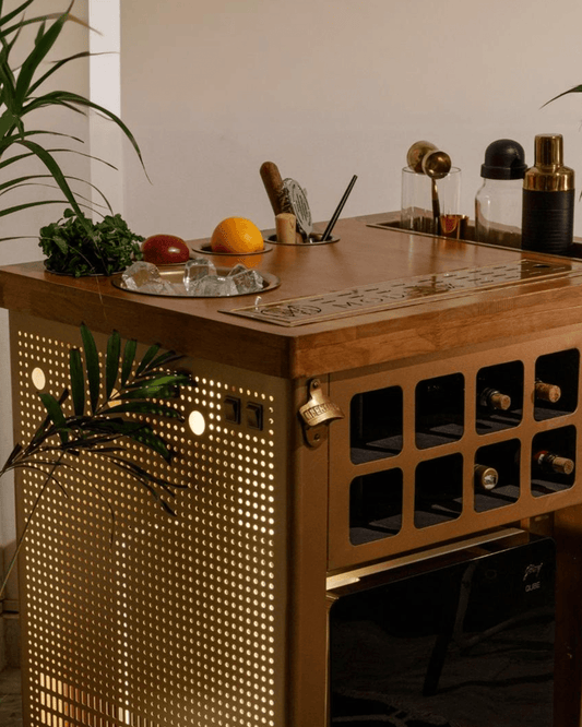 Gold Lattice & Wooden Top Finish Online