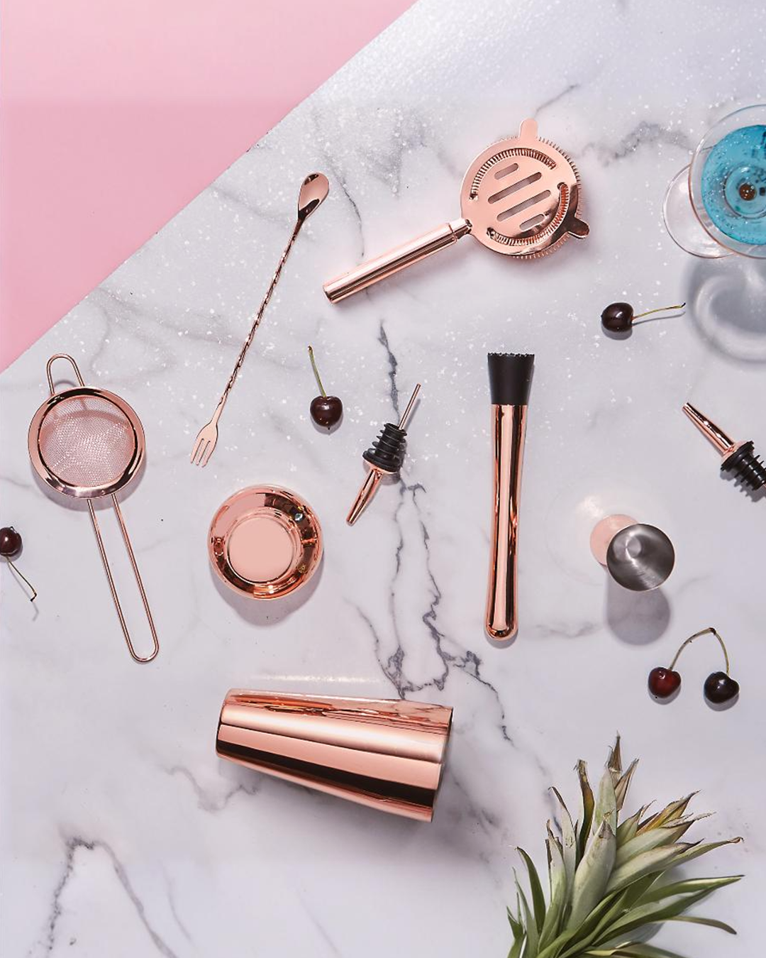 Parisian Rose Gold Cocktail Set