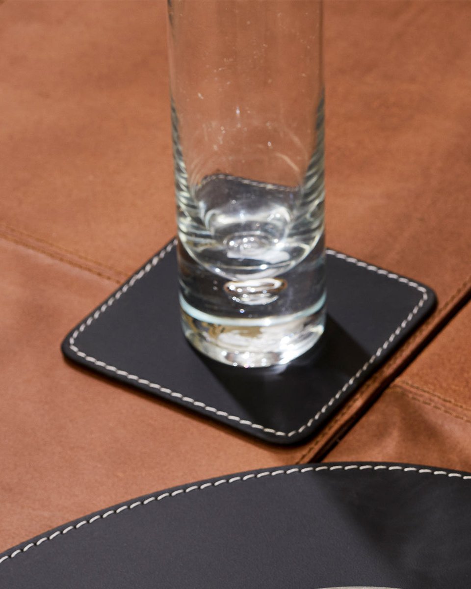 Modella Square Coasters, Black