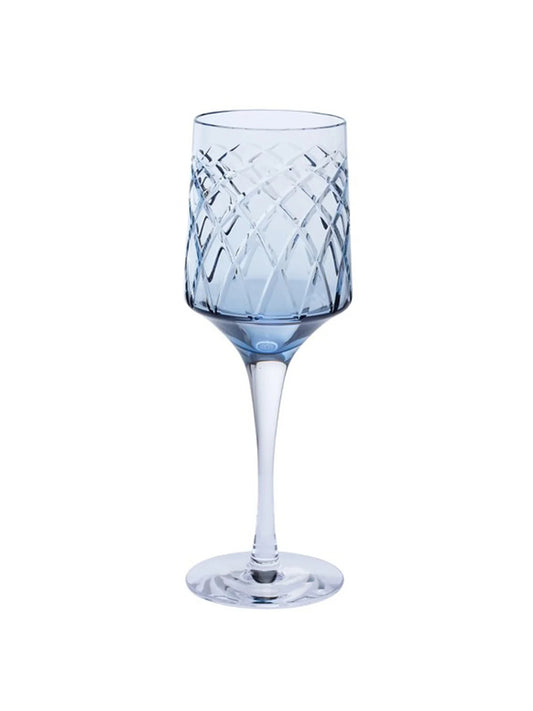 Harris White Wine Glass, Ink Blue