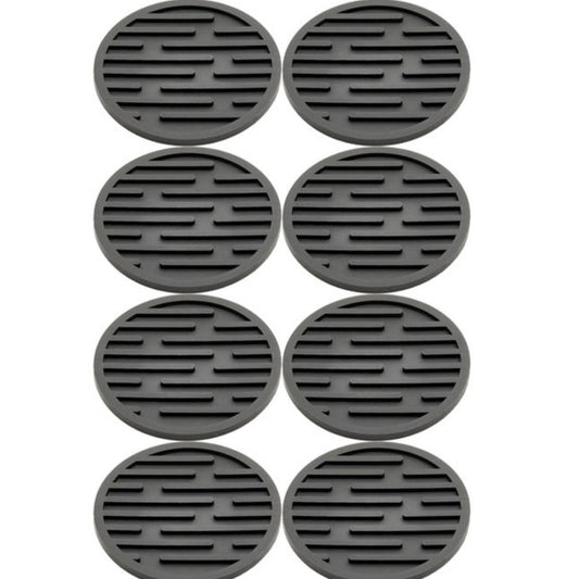 Silicone Coasters, Black, Set of 8