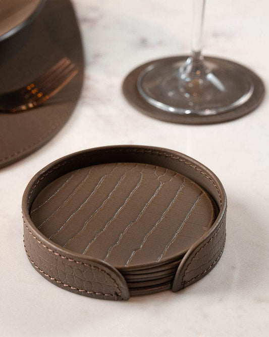 Sterling Round Coaster, Taupe
